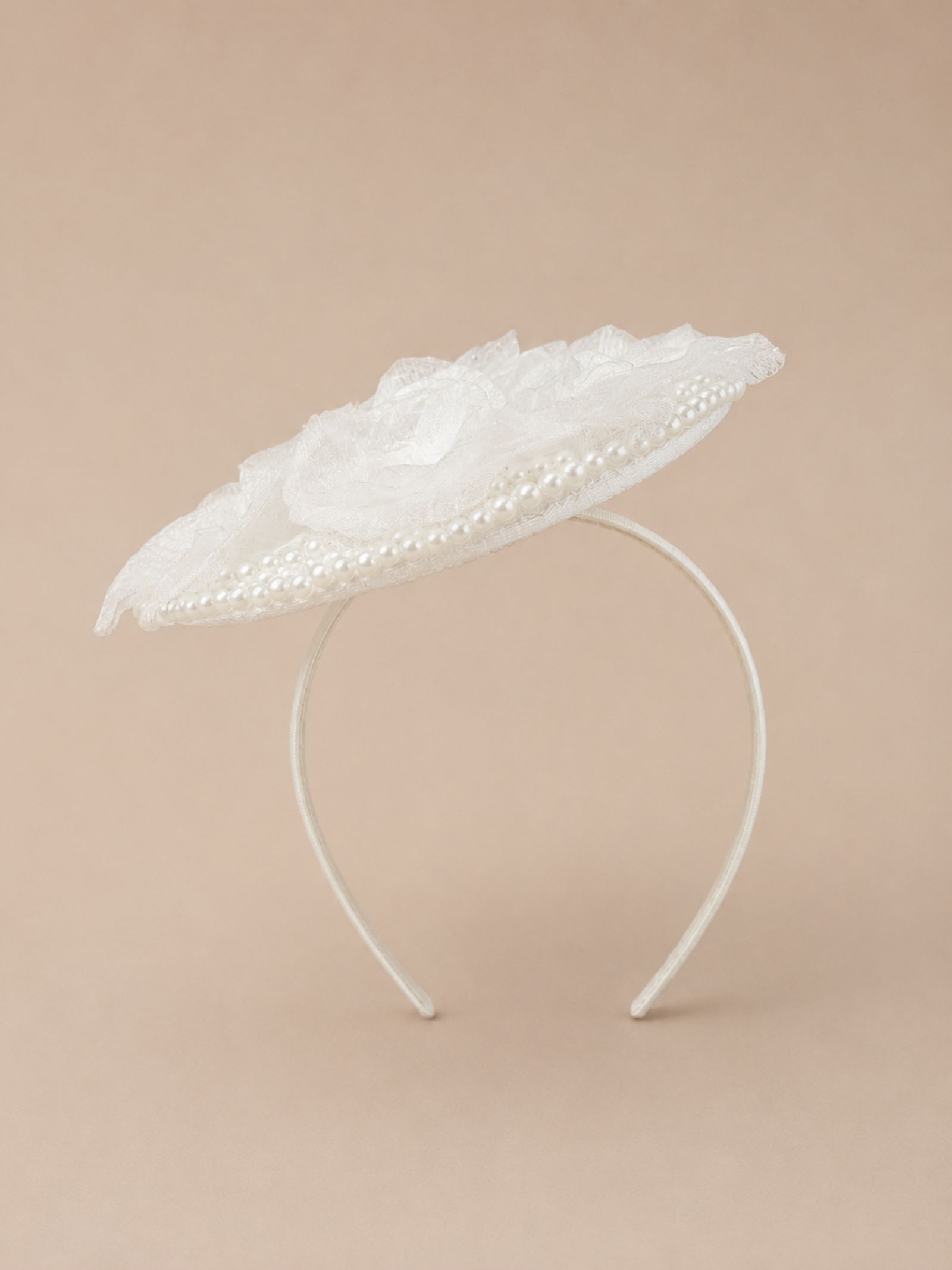 Ivory Bloom Fascinator - Görsel 5