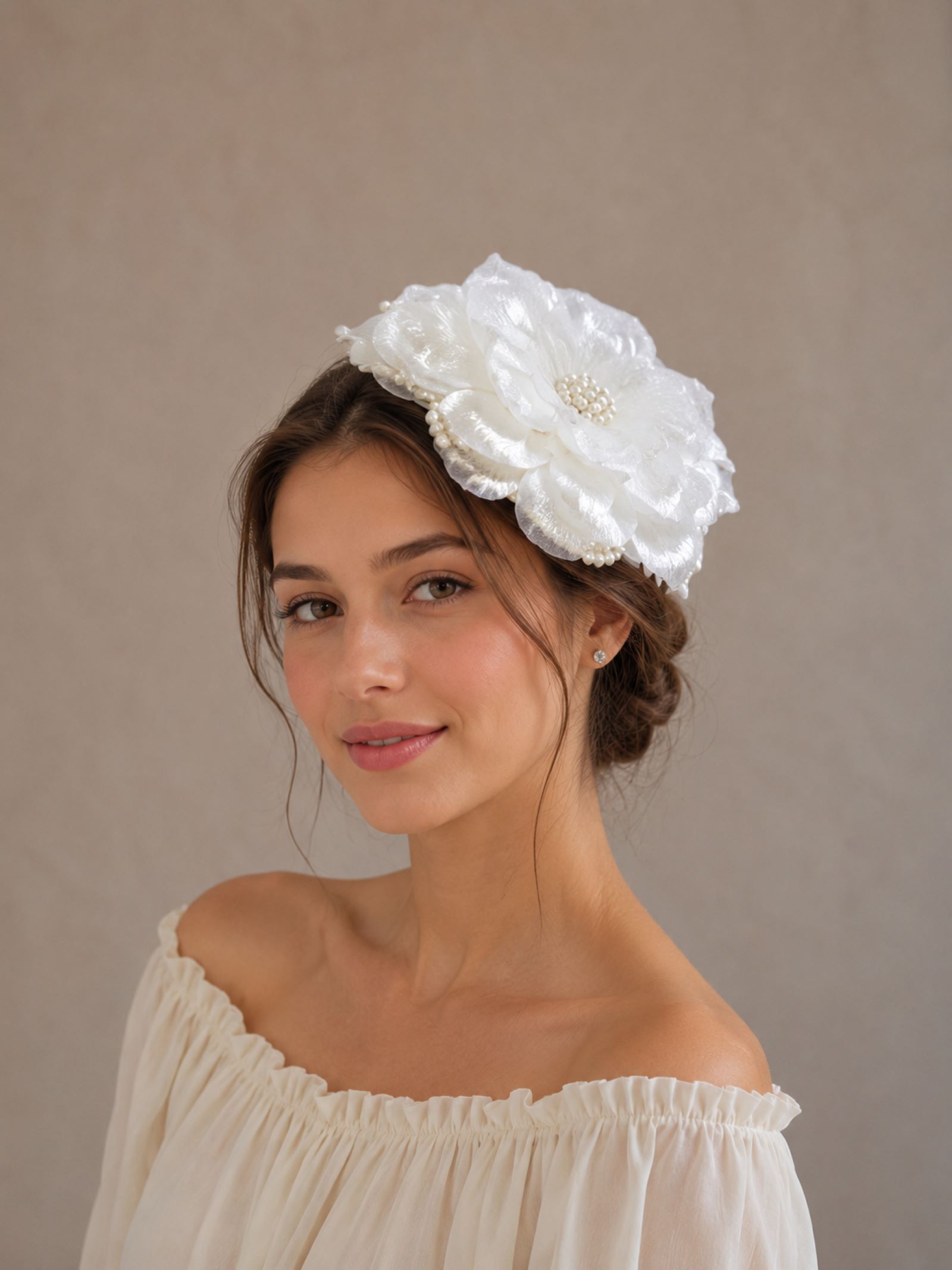 Ivory Bloom Fascinator