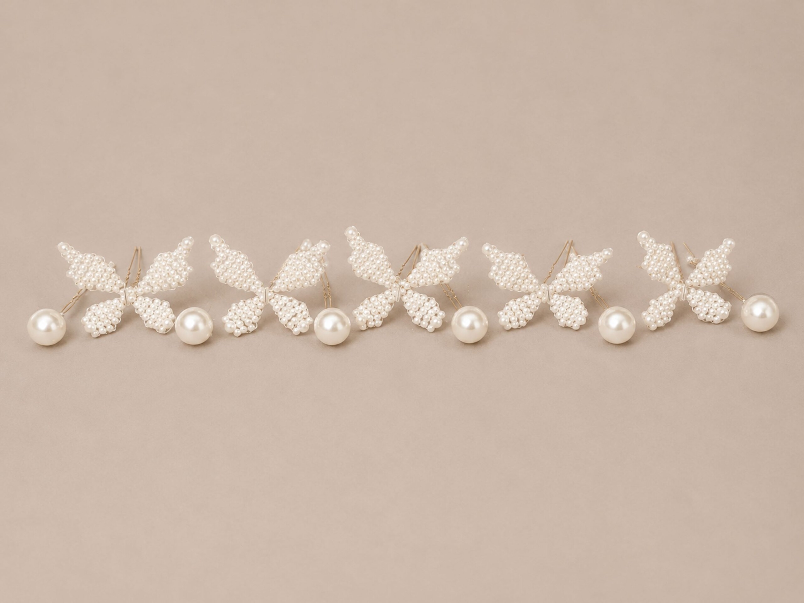 Pearl Flutter Hair Pins - Görsel 2