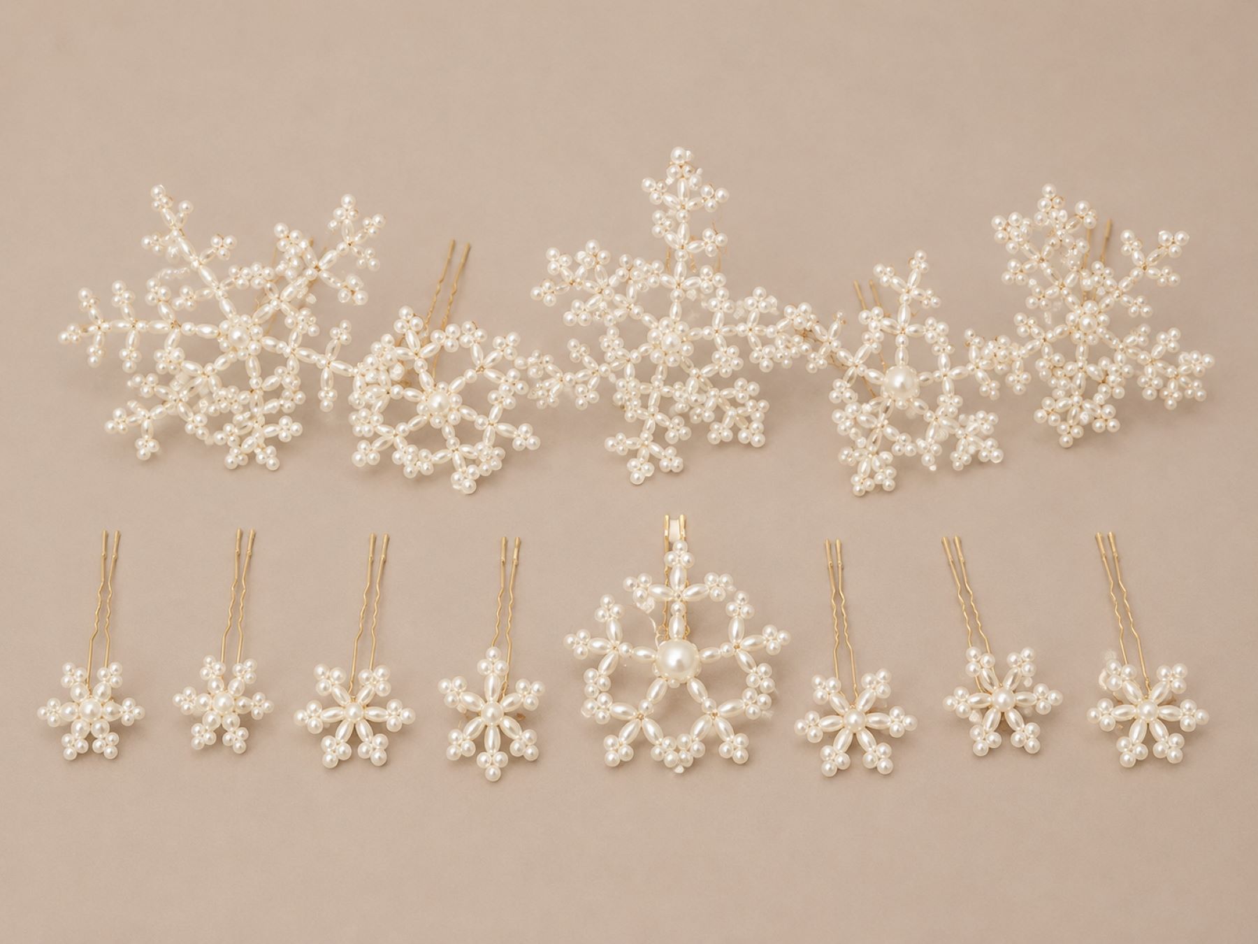 Pearl Snowflake Hair Pins - Görsel 2