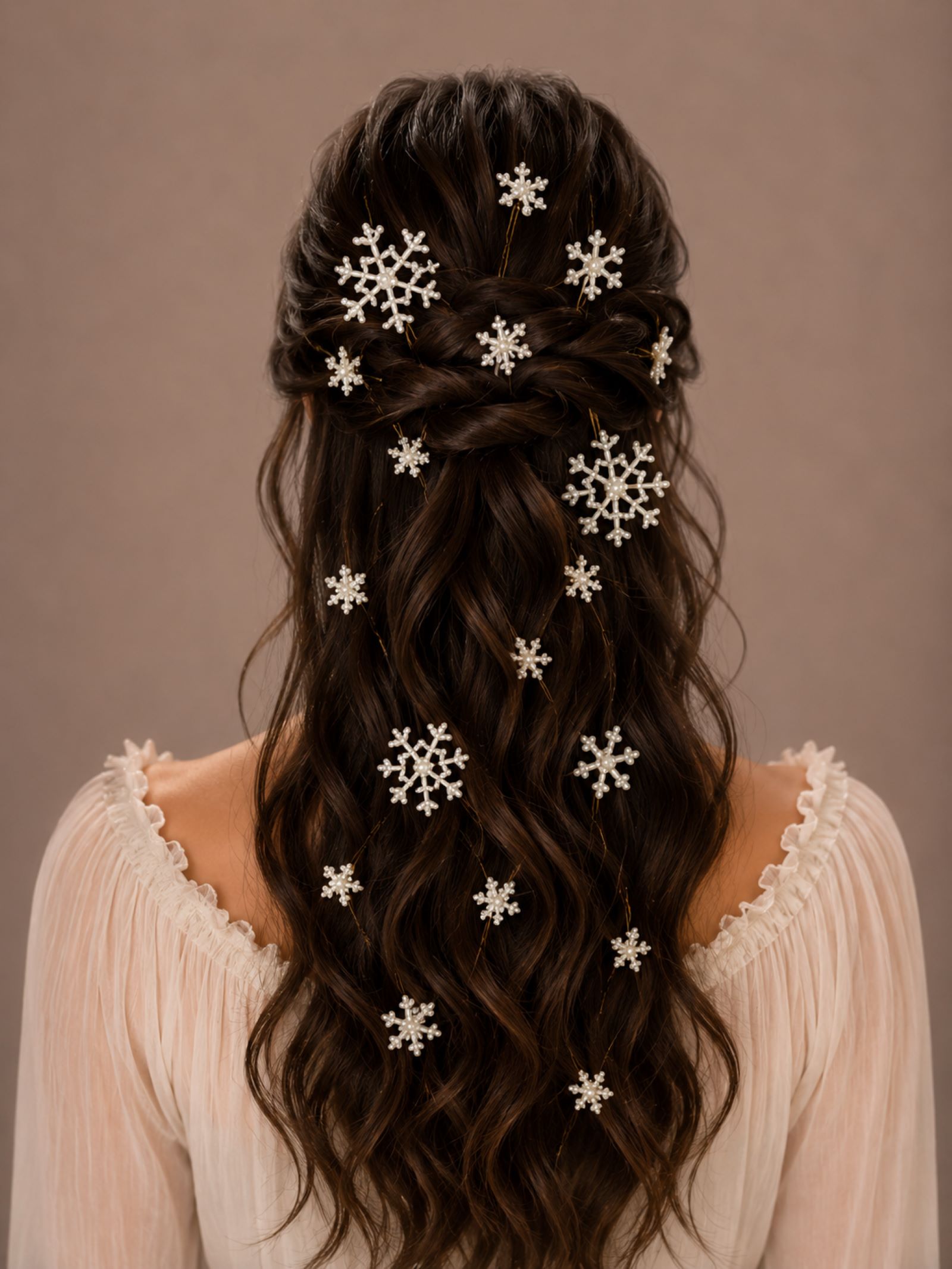 Pearl Snowflake Hair Pins